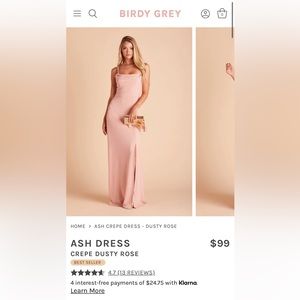 Birdy Grey Ash Dress, Dusty Rose
